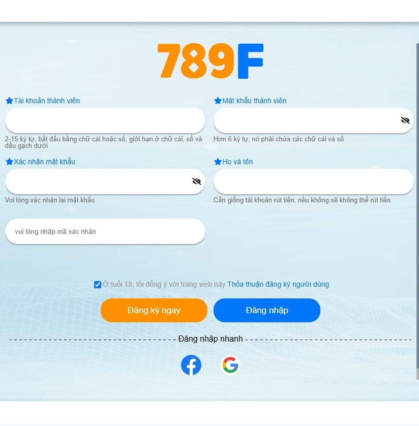 đăng ký 789f